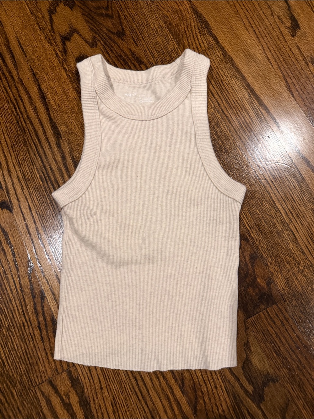 Aerie Ribbed Crewneck Tank - Cream